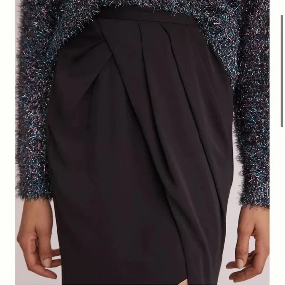 NWT Anthropologie Mare Mare Black Maxi Skirt Side Slit Hem XS - Picture 4 of 16